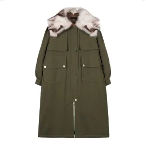 8GIRLS DESIGN PARKA COAT WITH FAUX FUR COLLAR