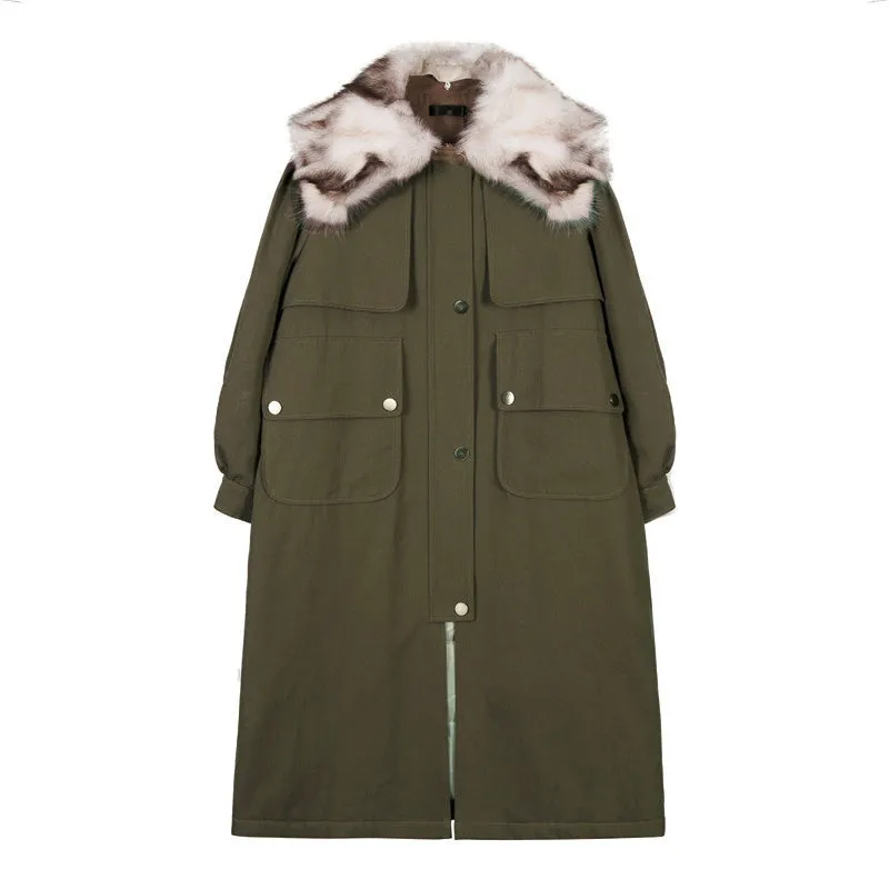 8GIRLS DESIGN PARKA COAT WITH FAUX FUR COLLAR