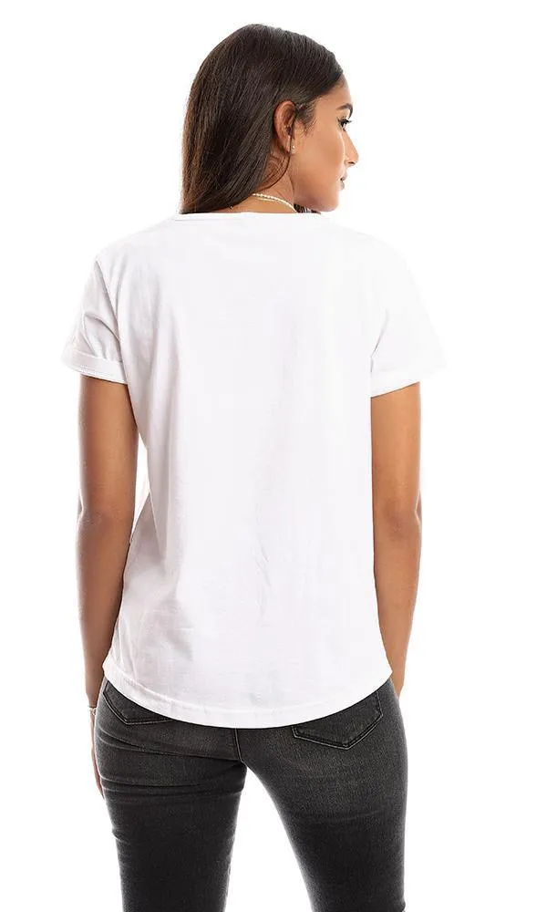 95470 Printed "Just Psycho" Short Sleeves Cotton Tee