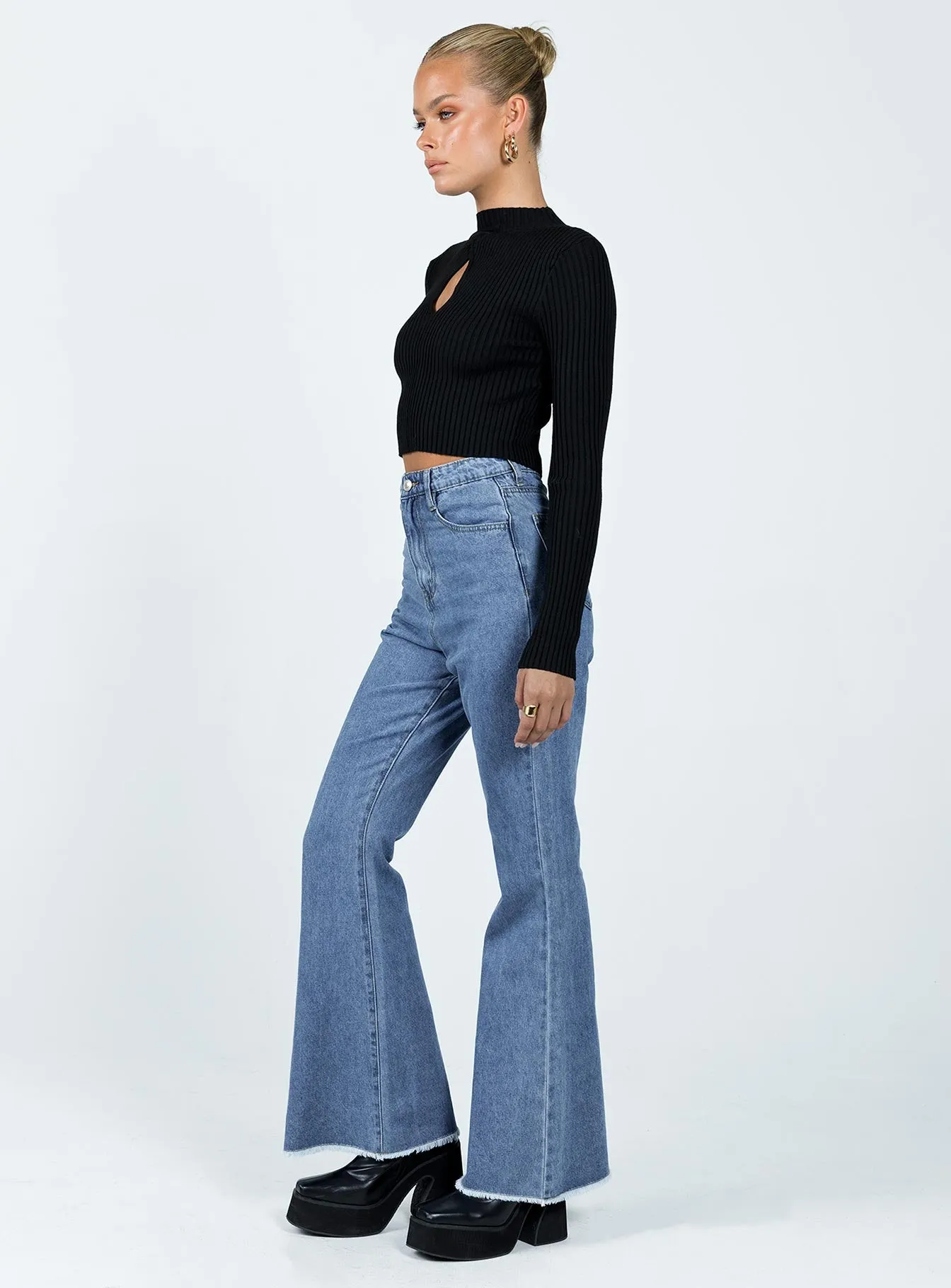Bolsena Flared Mid Wash Denim Jean