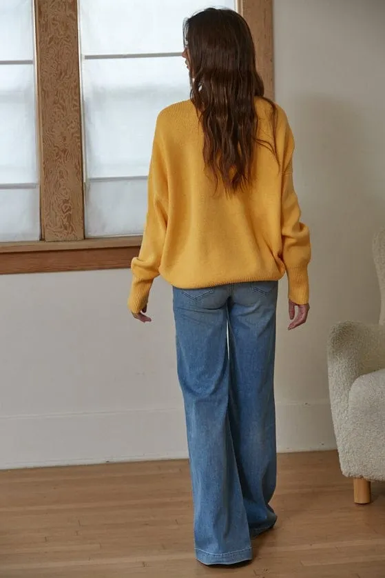 By Together Long Sleeve Chunky Knit High Neck Sweater
