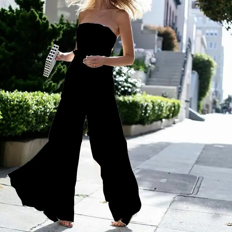 Calixta Wide-Leg Strapless Jumpsuit