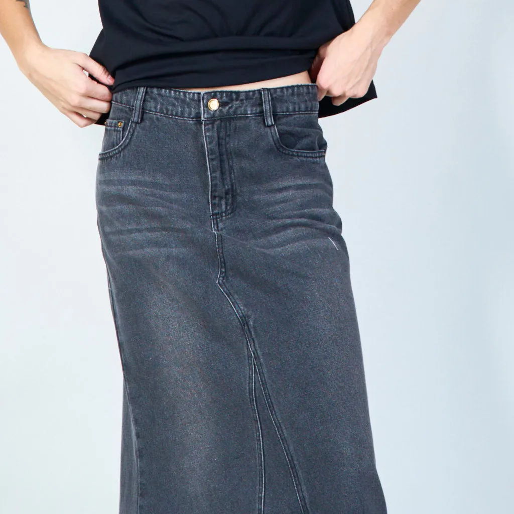 Classic denim midi skirt wholesale