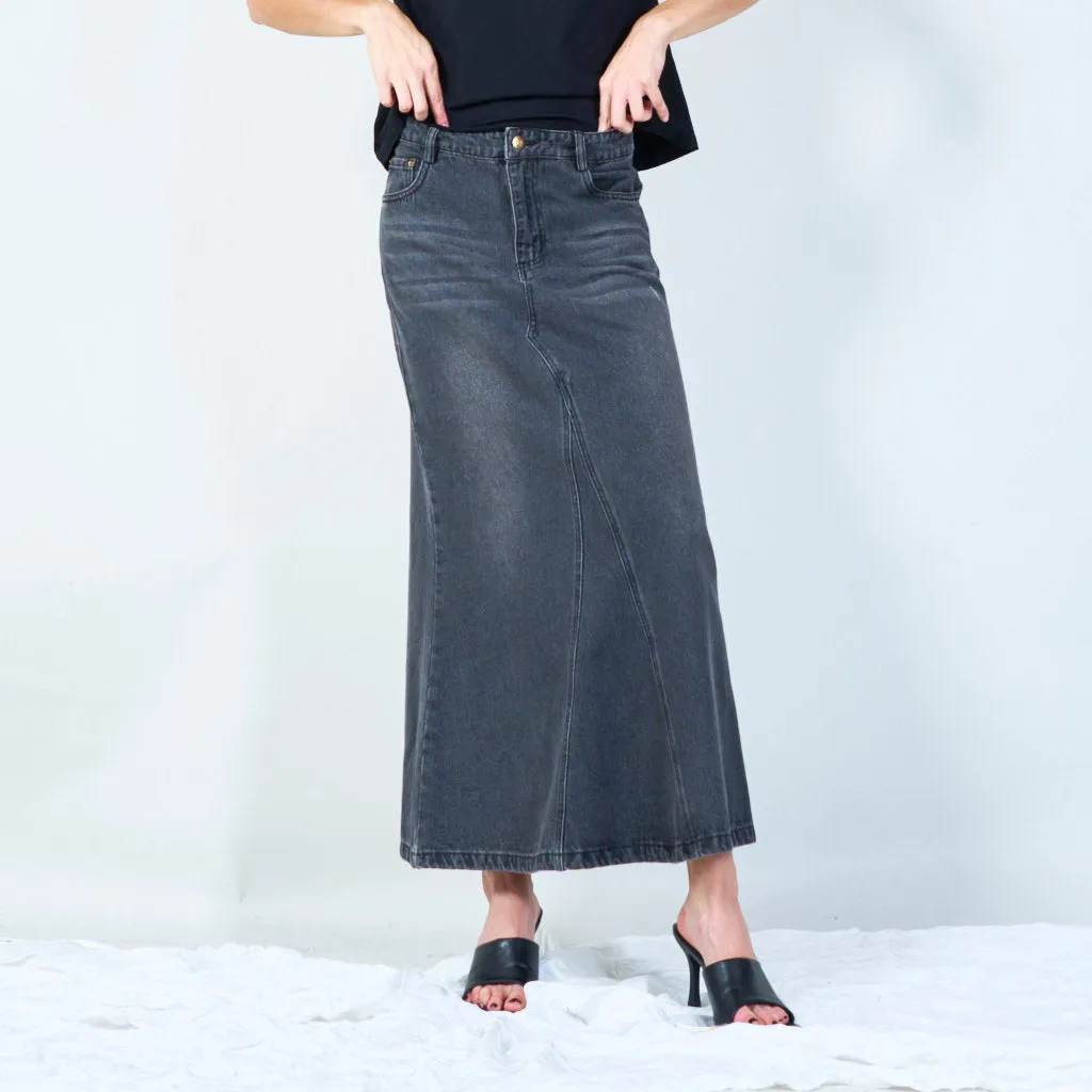 Classic denim midi skirt wholesale