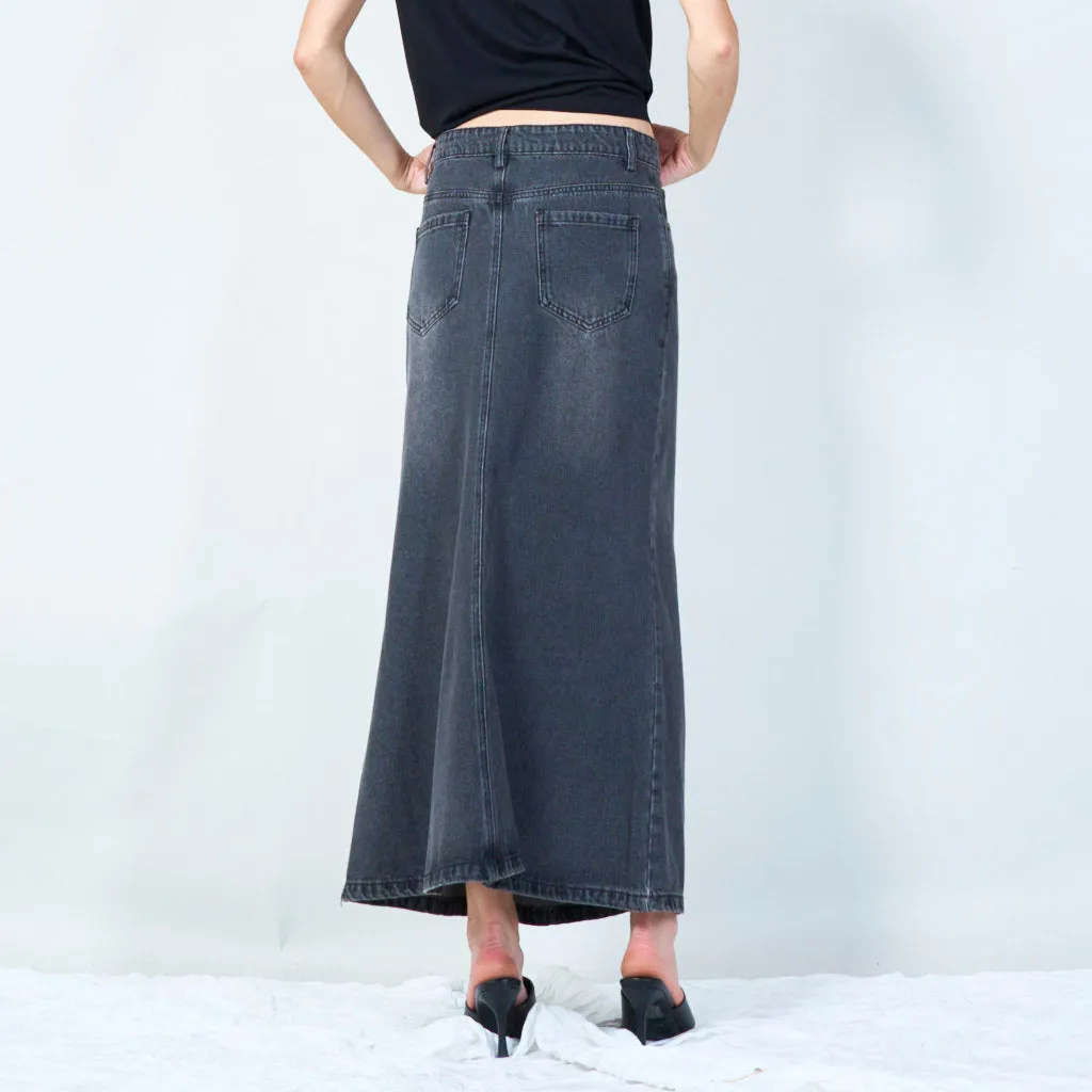 Classic denim midi skirt wholesale