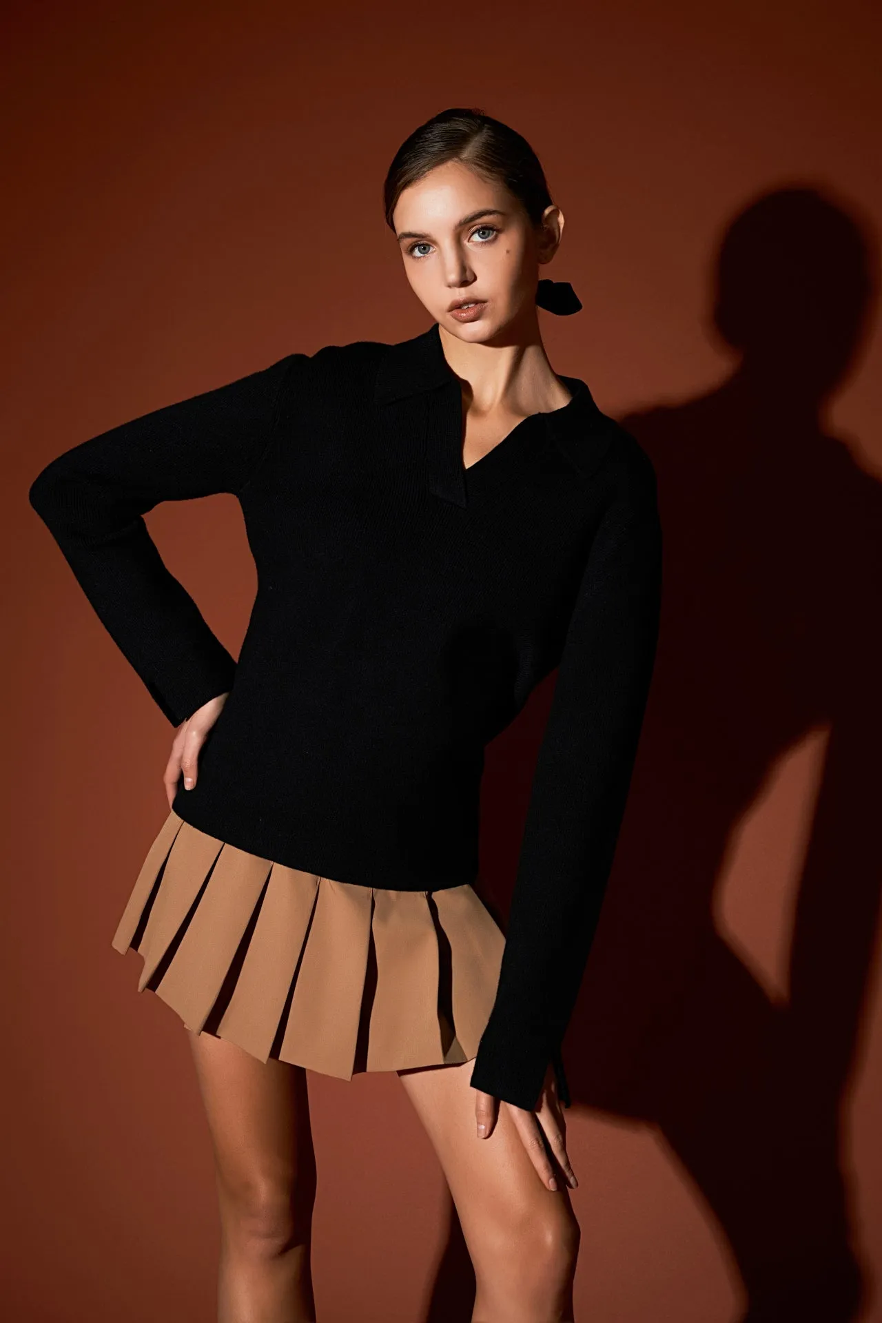 Collared Knit Sweater