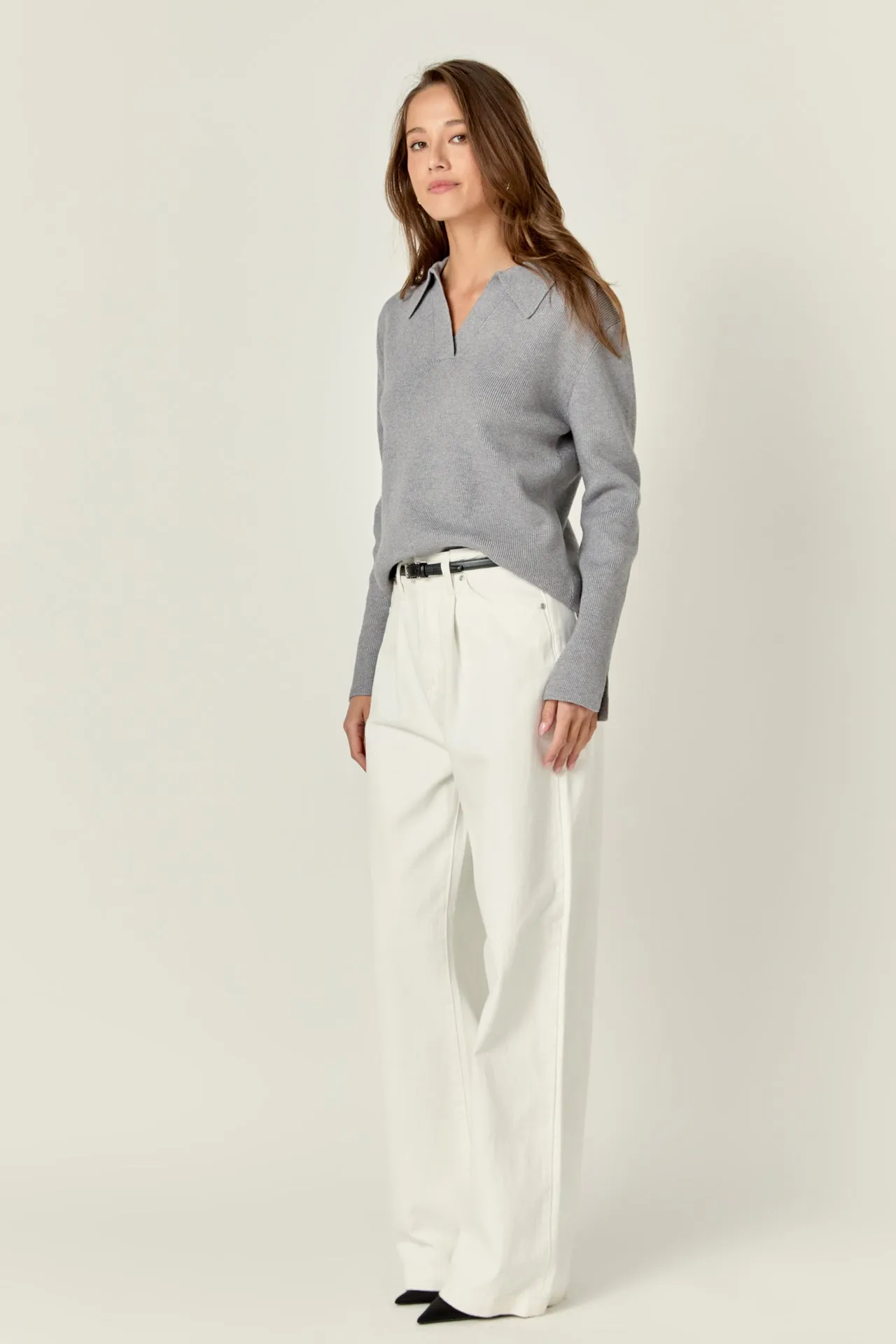 Collared Knit Sweater