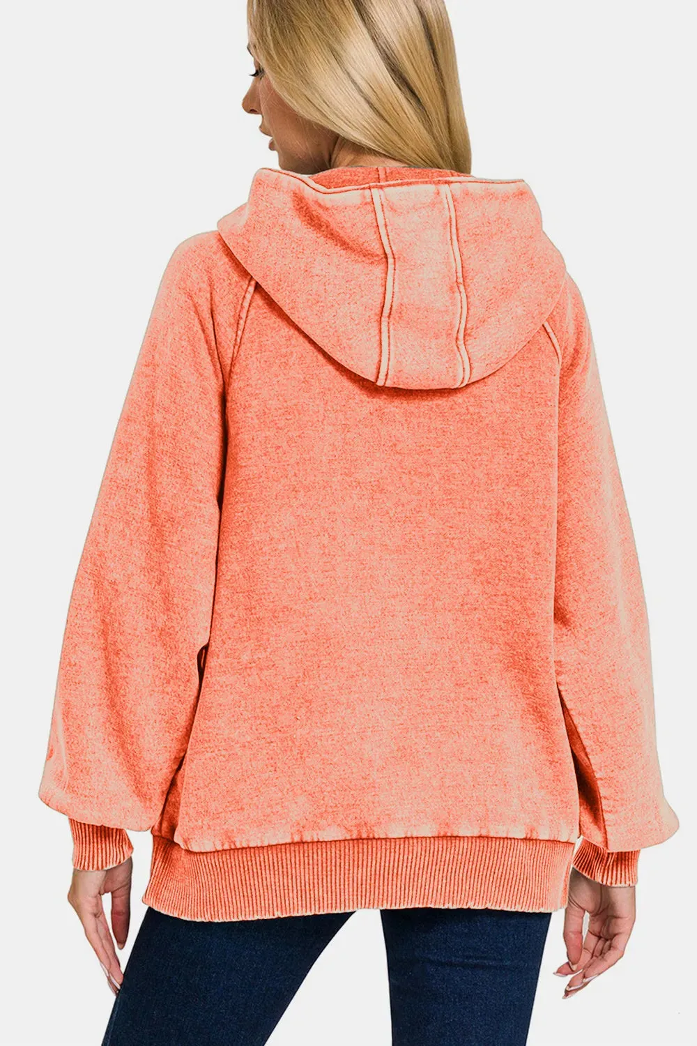 Corel Acid Wash Fleece Kangaroo Hoodie