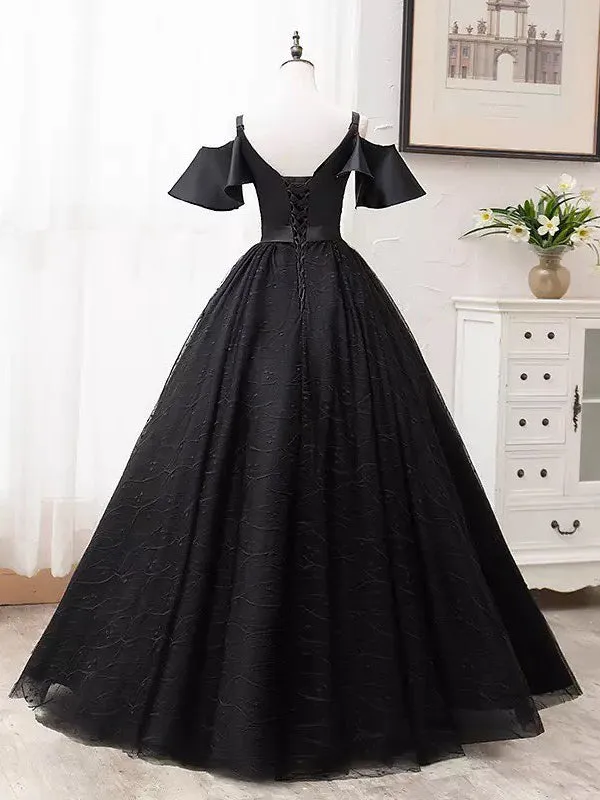 Elegant Spaghetti Straps Ball Gown Prom Dresses  Satin Tulle Evening Gowns PD517