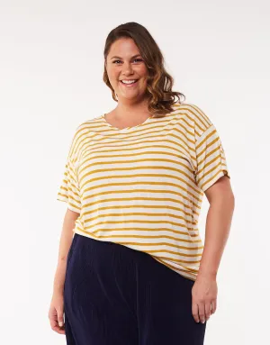 Elm Collette Stripe Tee - Mustard