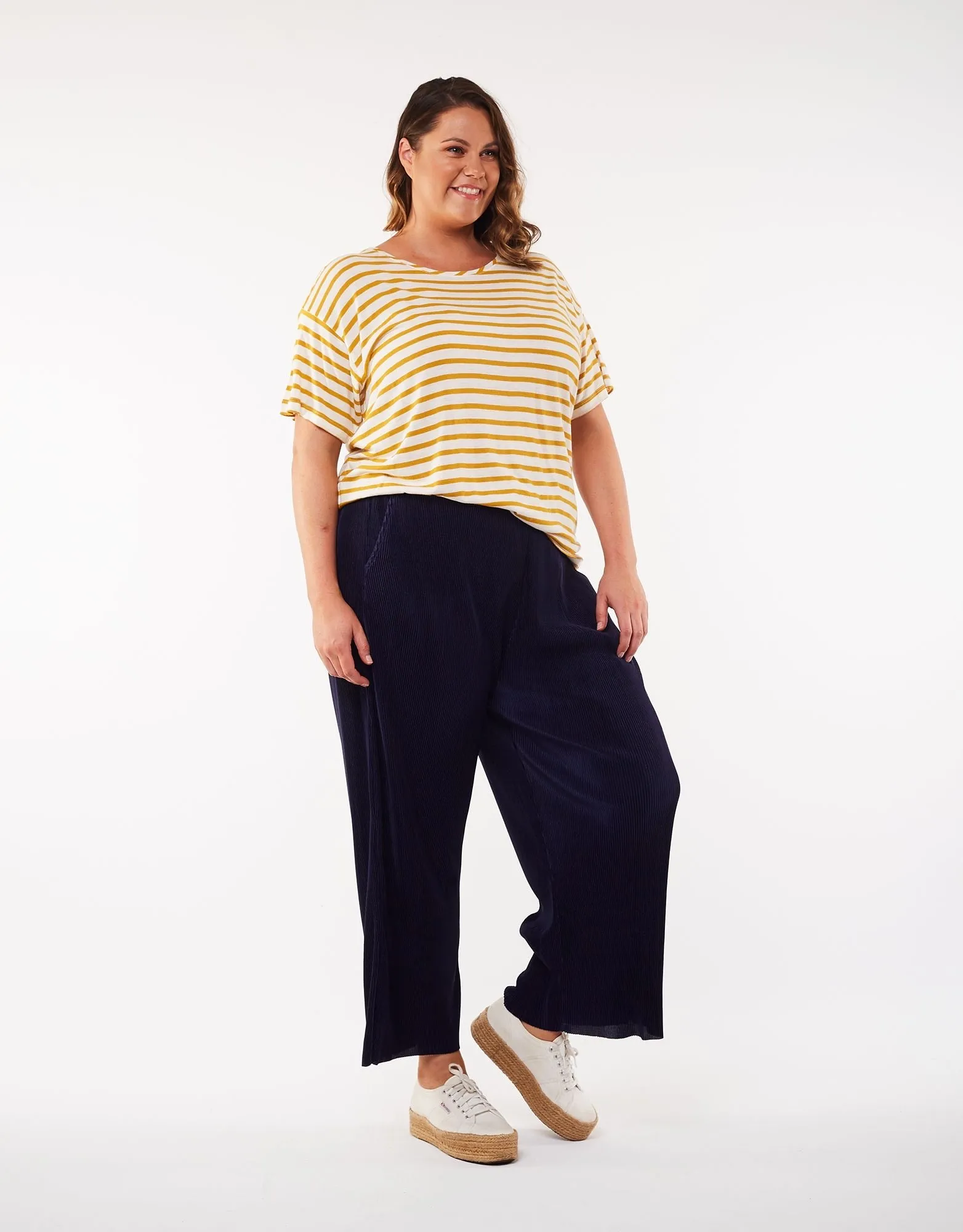 Elm Collette Stripe Tee - Mustard