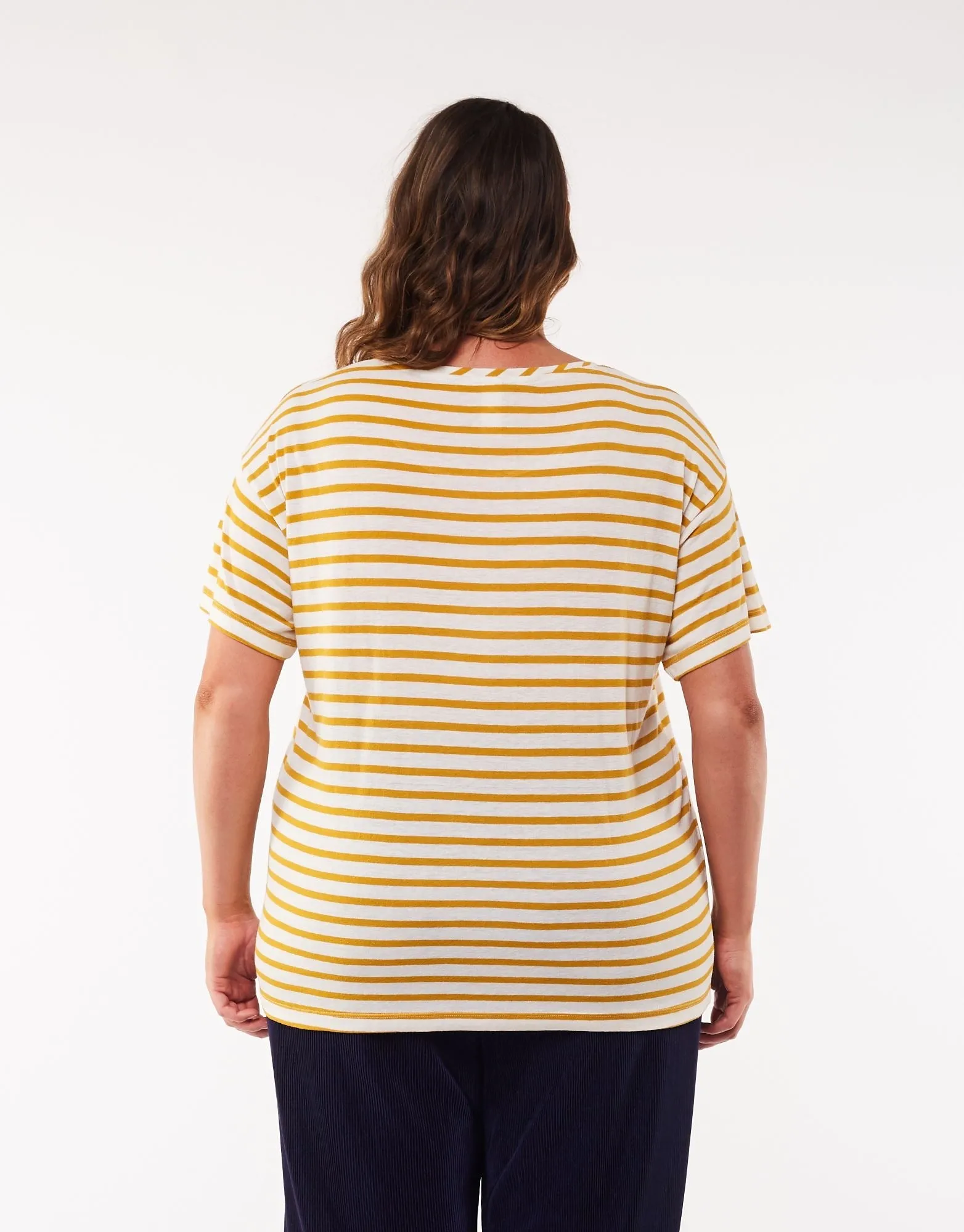 Elm Collette Stripe Tee - Mustard