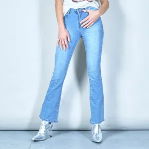 Embellished flared denim jeans wholesale