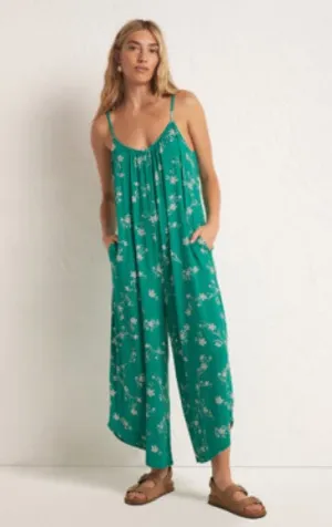 FLARED FLORAL JUMPSUIT