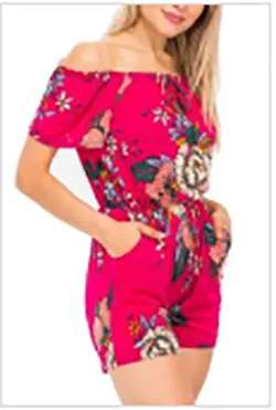Floral Off The Shoulder Casual Romper