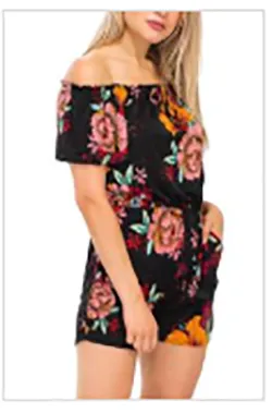 Floral Off The Shoulder Casual Romper