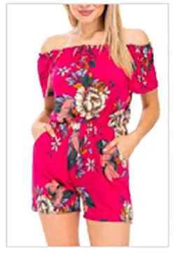 Floral Off The Shoulder Casual Romper