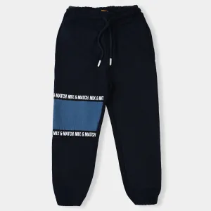 Girls Fleece Jersey Pajama Cross-NAVY