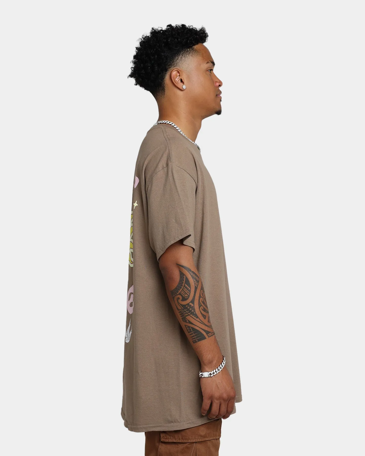 Goat Crew Free Love T-Shirt Brown