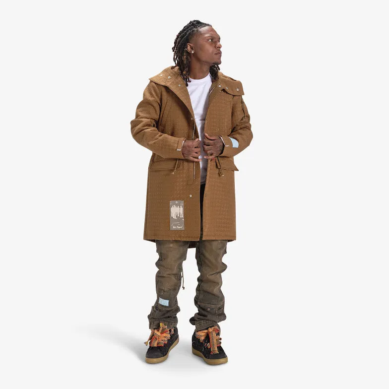 HALO HOUNDSTOOTH TRENCH COAT (BRONZE)