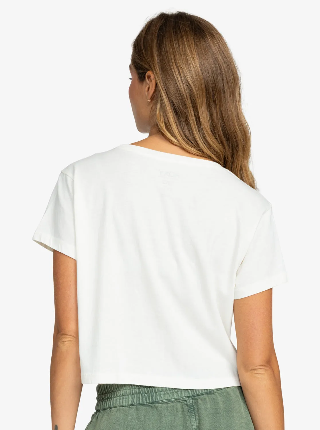 Hibiscus Paradise Cropped T-Shirt - Snow White