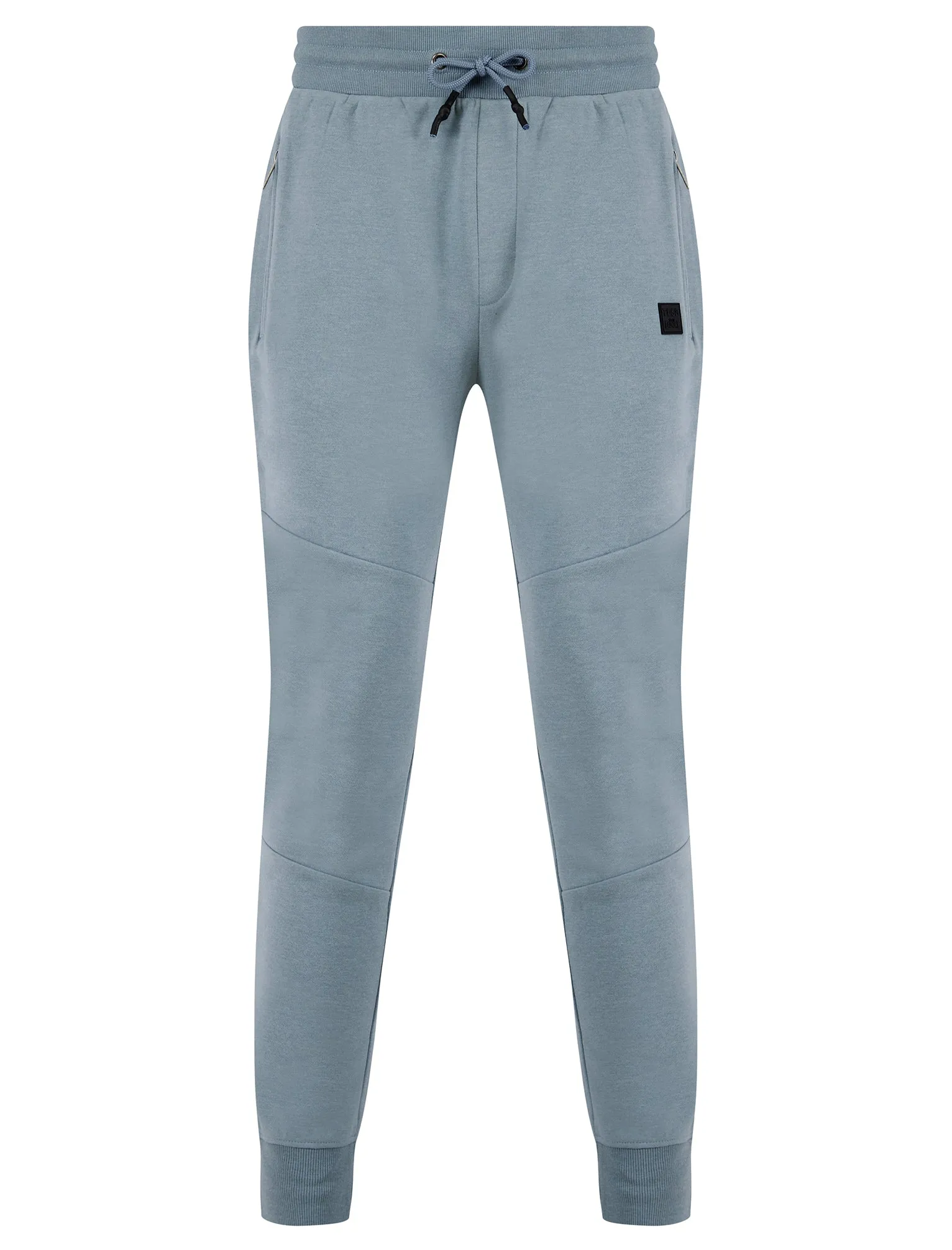 Invective Brushback Fleece Cuffed Zip Pocket Joggers in Cool Grey - Tokyo Laundry