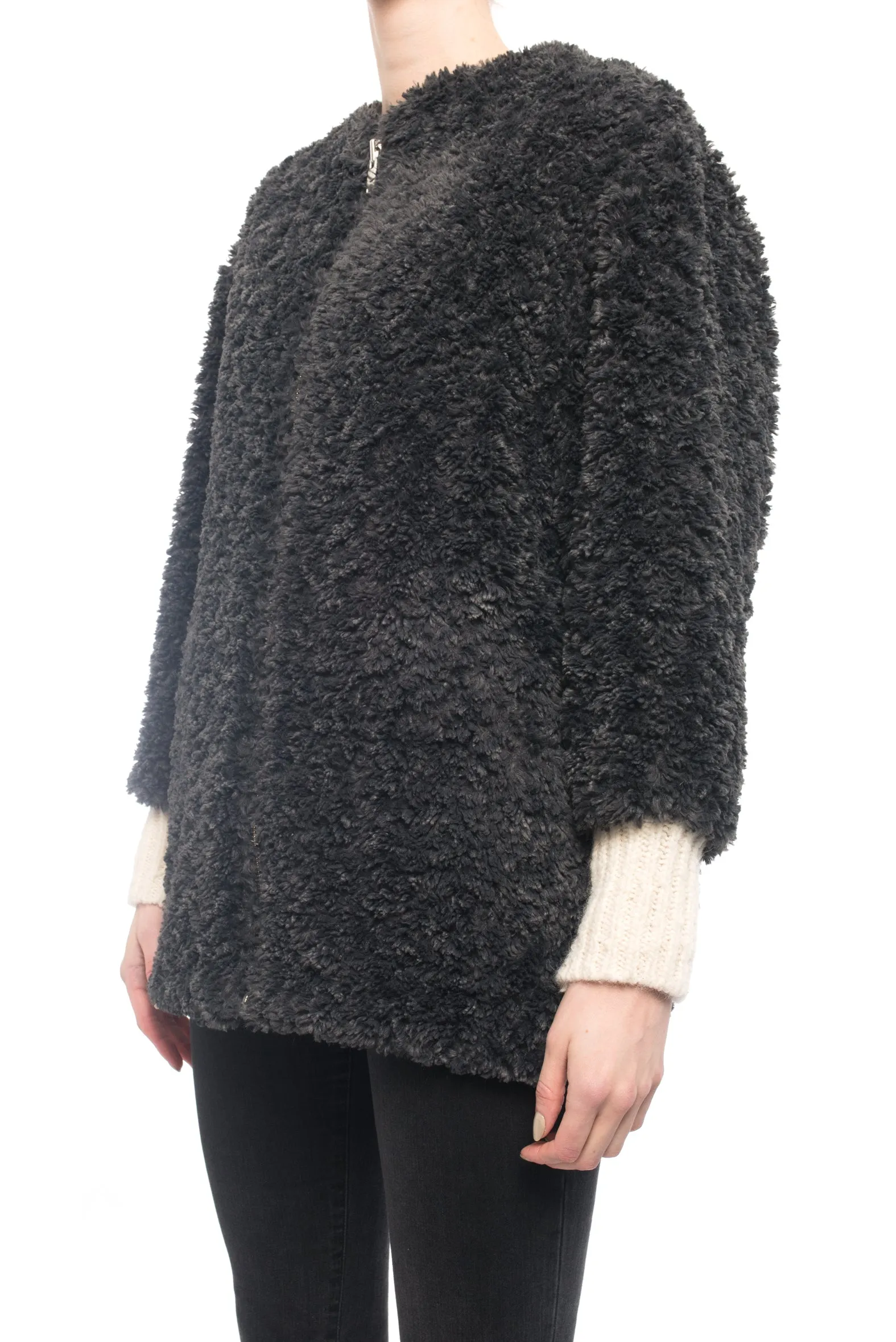 Isabel Marant Etoile Dark Grey Faux Fur Easy Abril Coat - 4