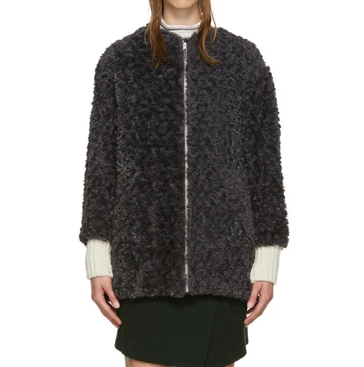 Isabel Marant Etoile Dark Grey Faux Fur Easy Abril Coat - 4