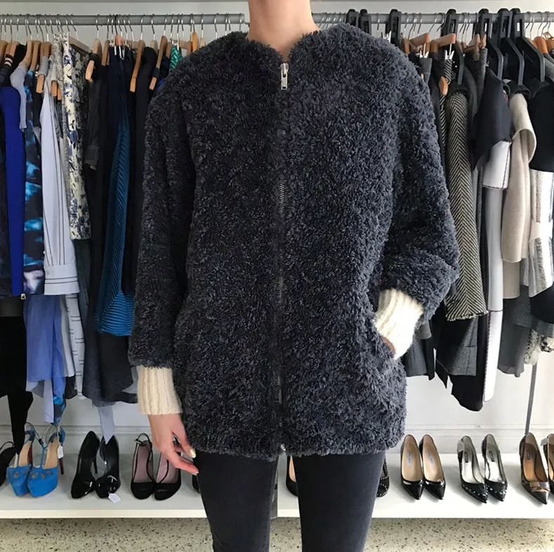Isabel Marant Etoile Dark Grey Faux Fur Easy Abril Coat - 4
