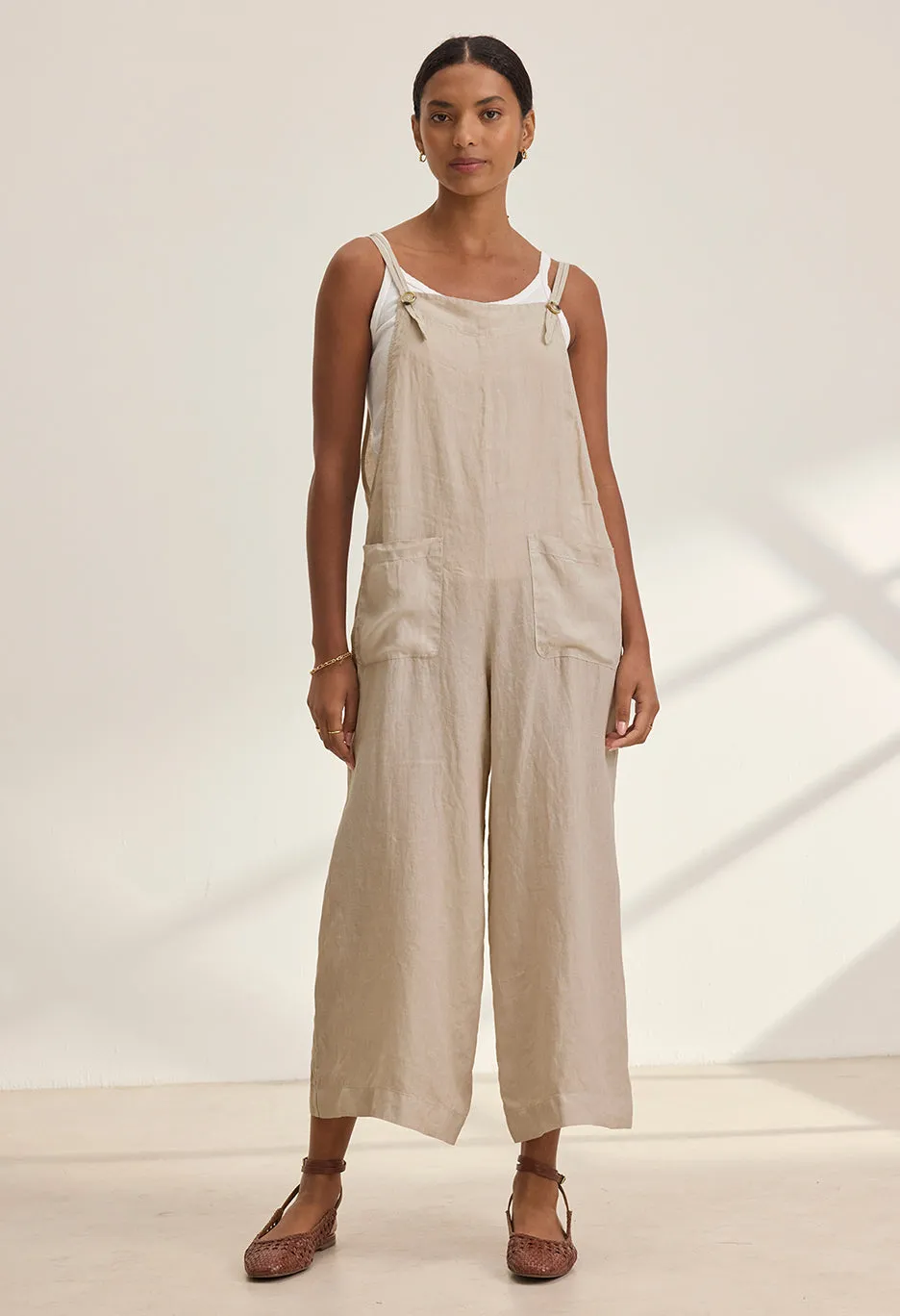 Isabel Woven Linen Romper