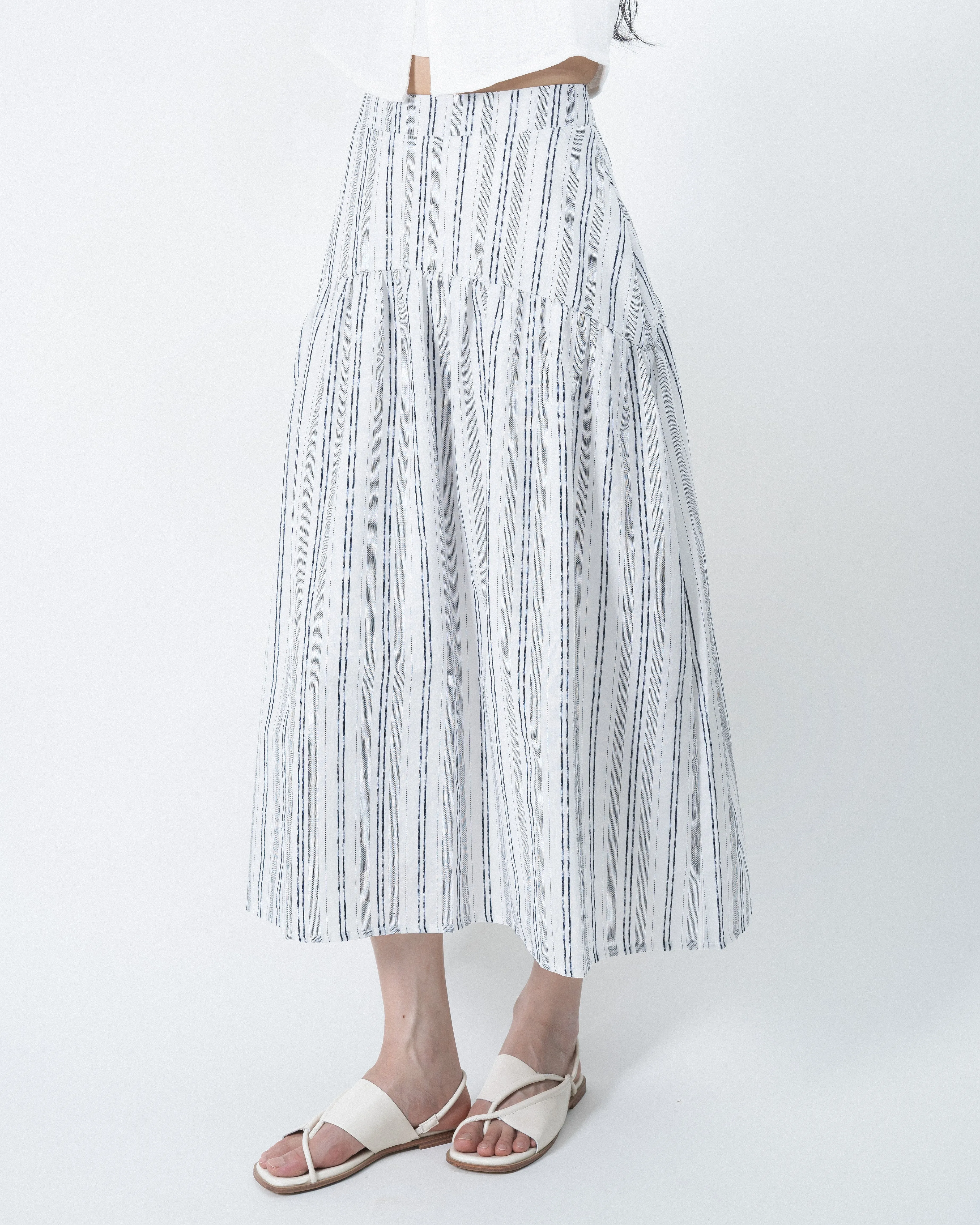 Kaia Flare Maxi Skirt (Striped)