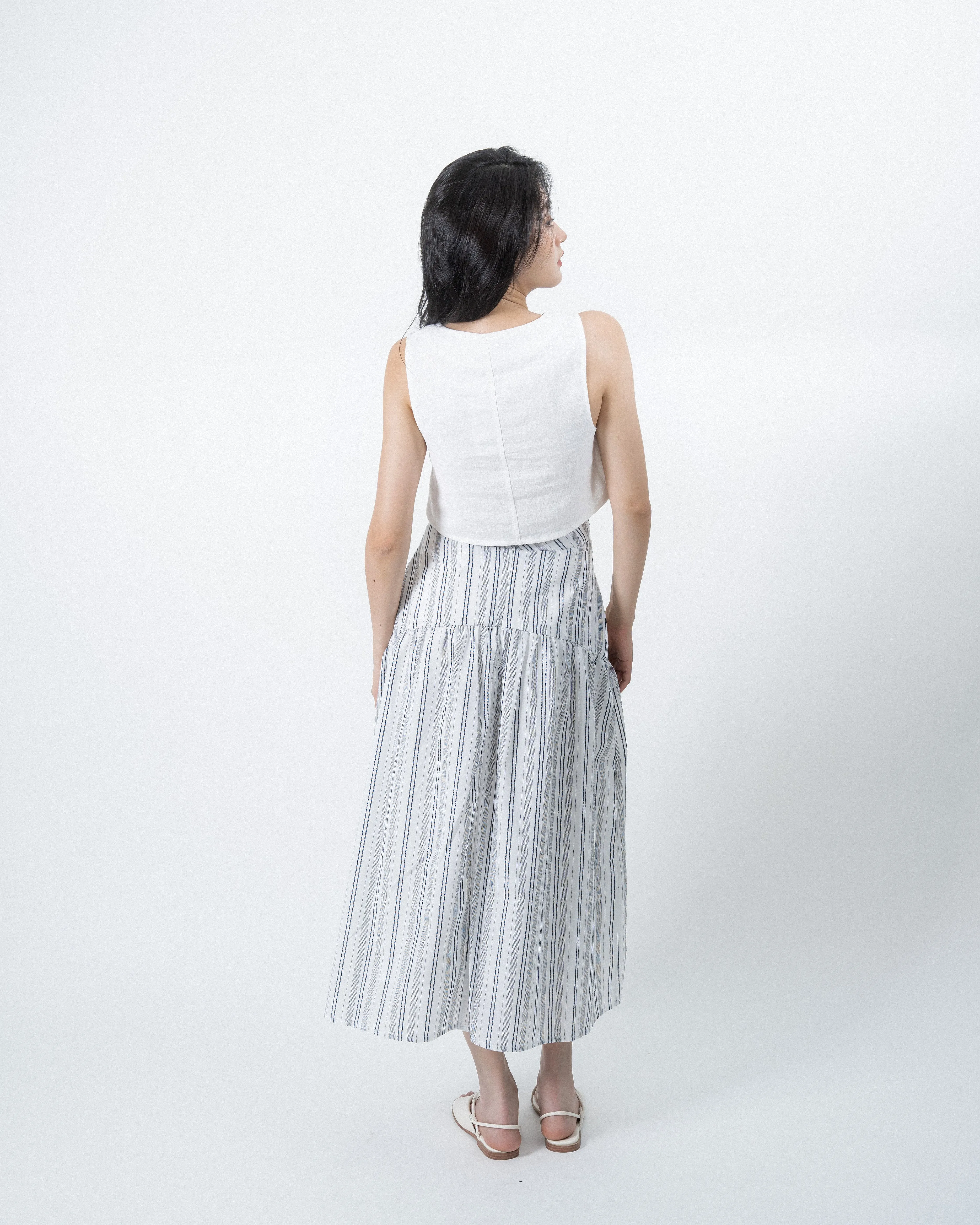 Kaia Flare Maxi Skirt (Striped)