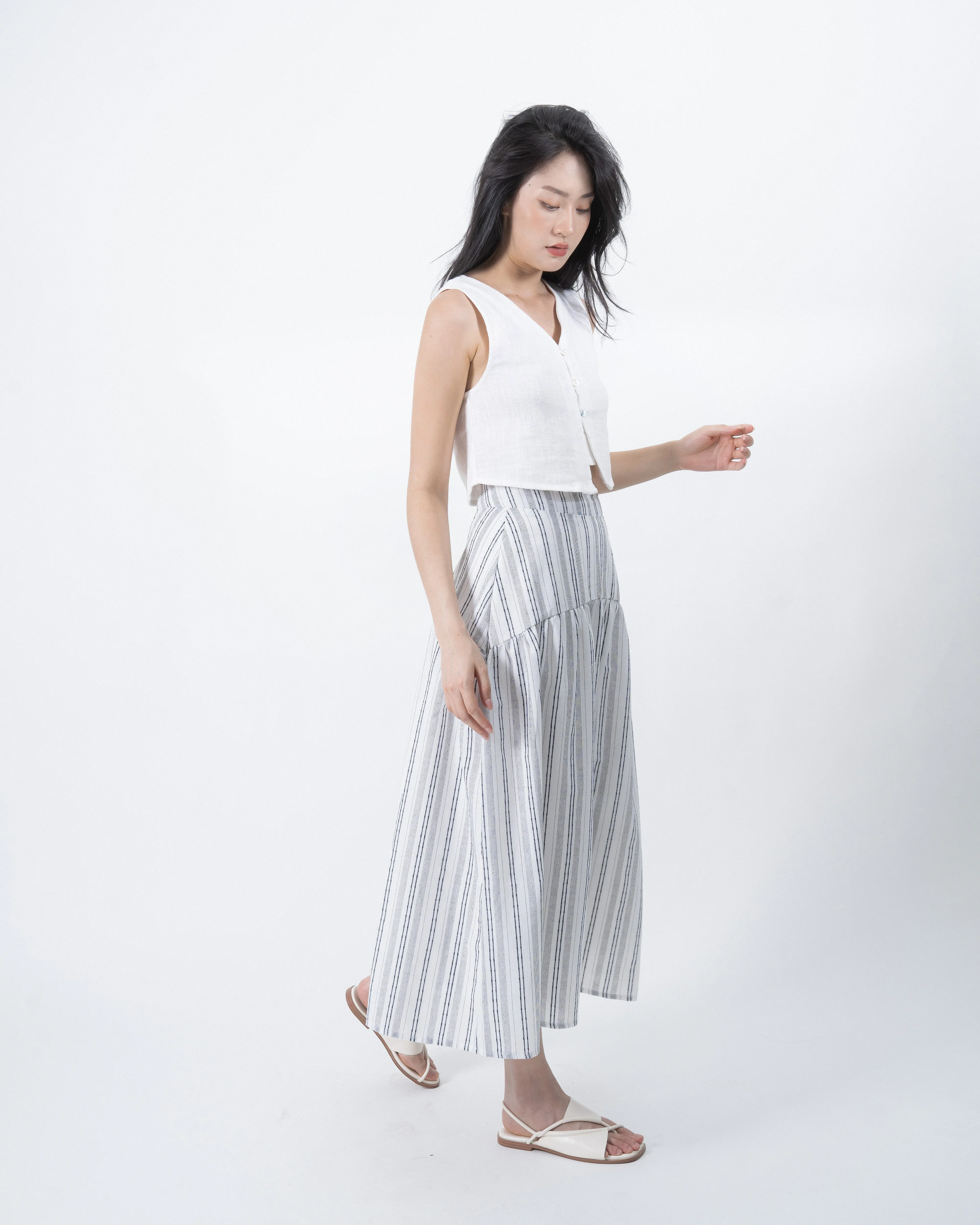 Kaia Flare Maxi Skirt (Striped)