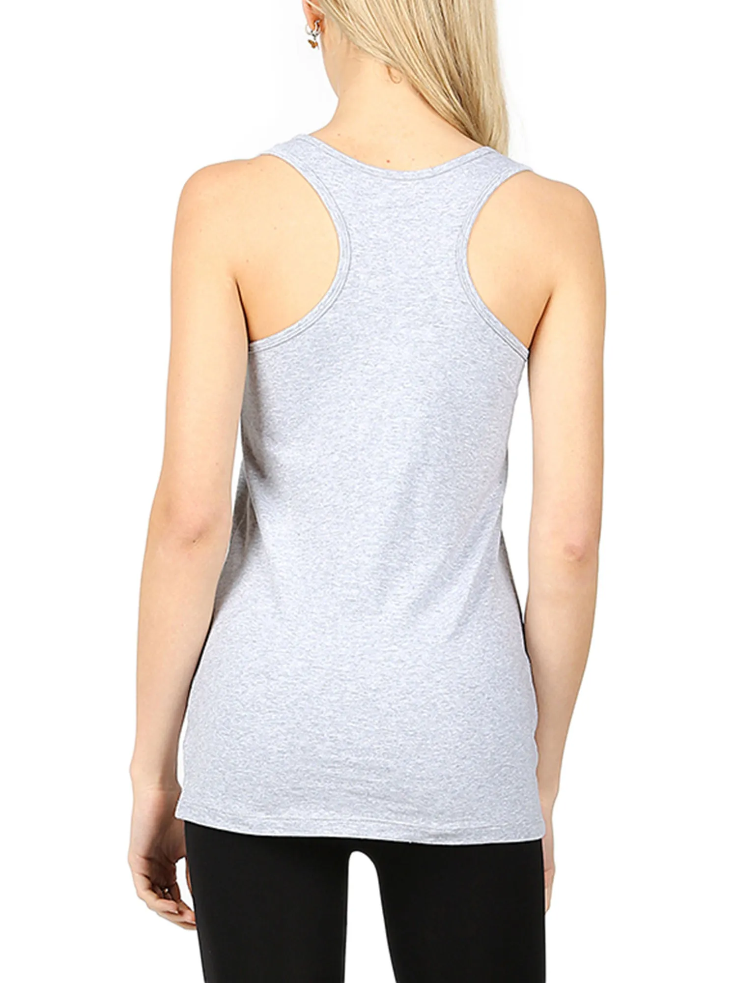 KOGMO Women's Basic Stretchy Cotton Spandex Racerback Tank Top 3-Pack (S-XL)