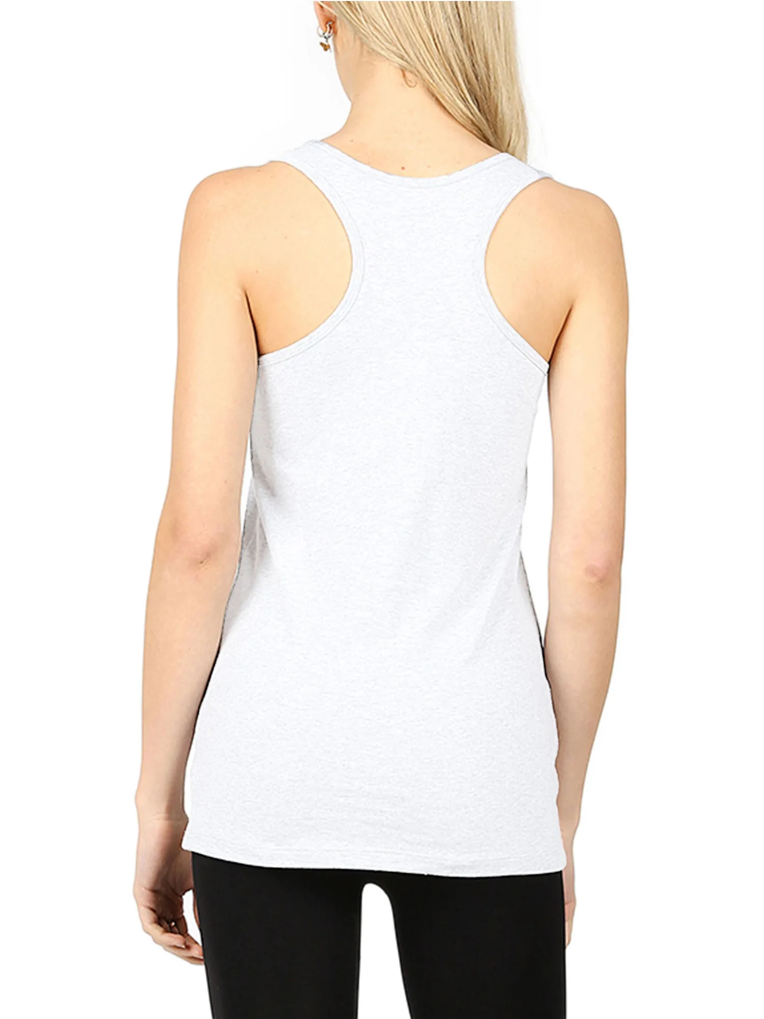 KOGMO Women's Basic Stretchy Cotton Spandex Racerback Tank Top 3-Pack (S-XL)