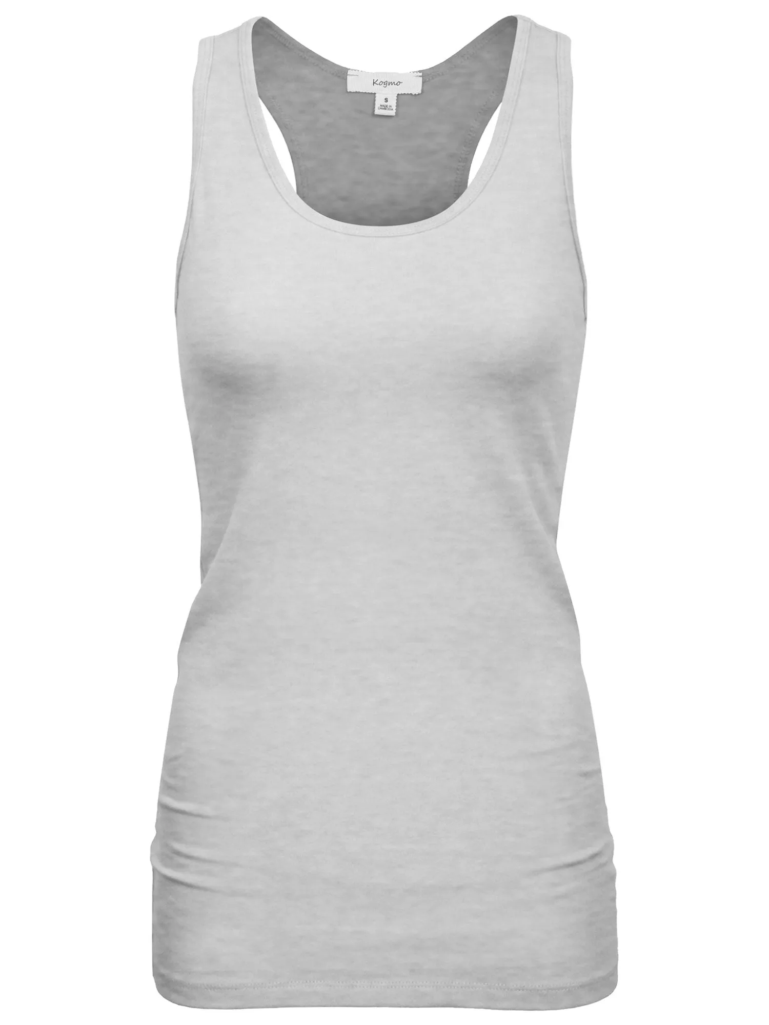 KOGMO Women's Basic Stretchy Cotton Spandex Racerback Tank Top 3-Pack (S-XL)