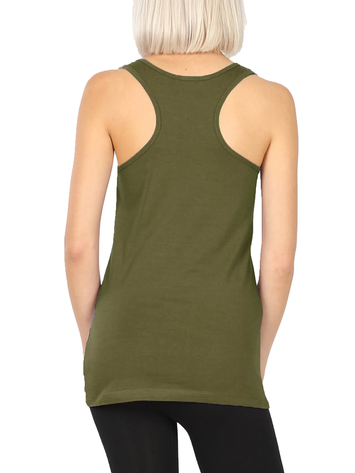 KOGMO Women's Basic Stretchy Cotton Spandex Racerback Tank Top 3-Pack (S-XL)