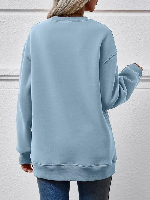 Letter Graphic Sweatshirt, Santa's Favorite Teacher