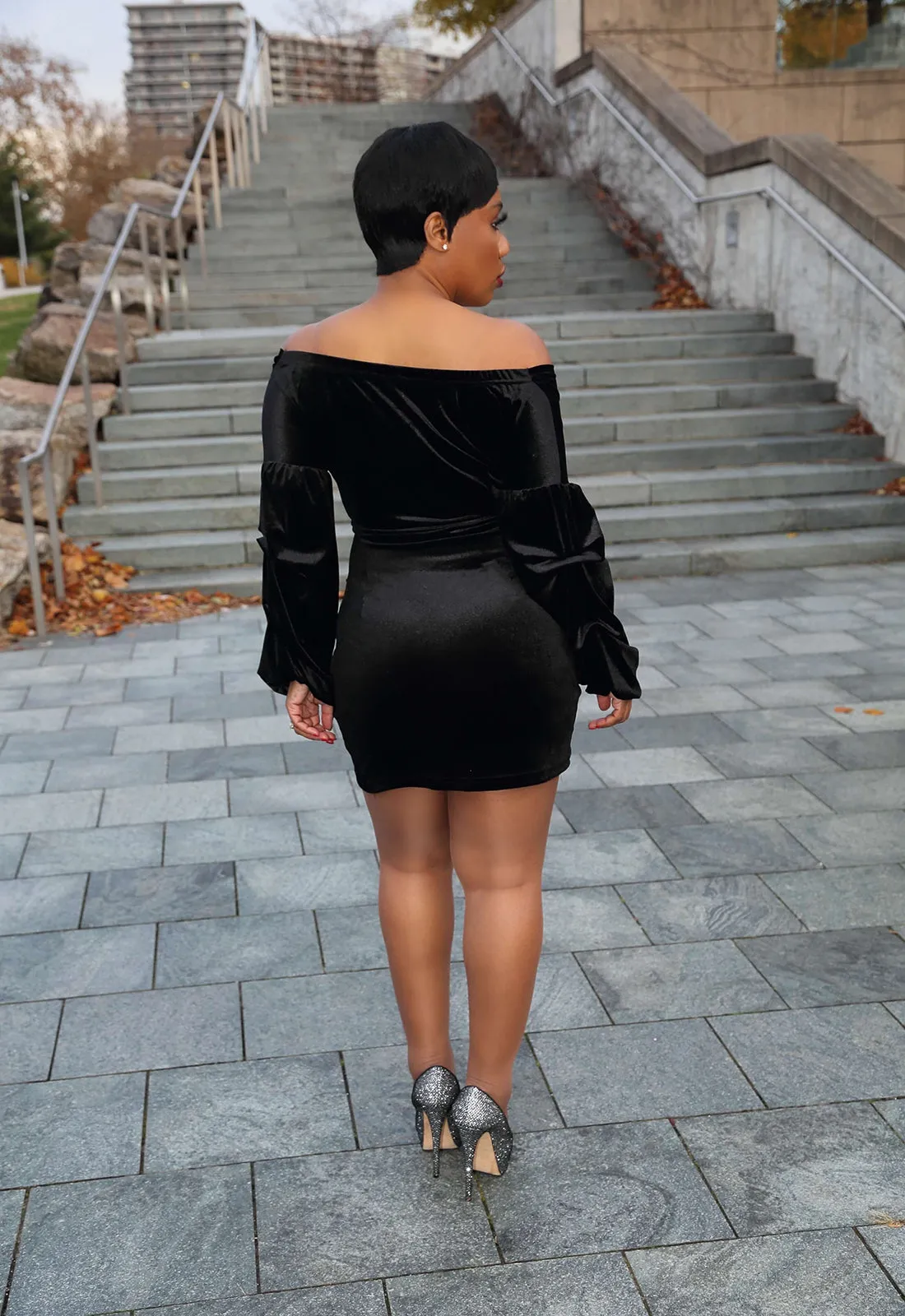 Luxe It Up | Ruched Velvet Dress