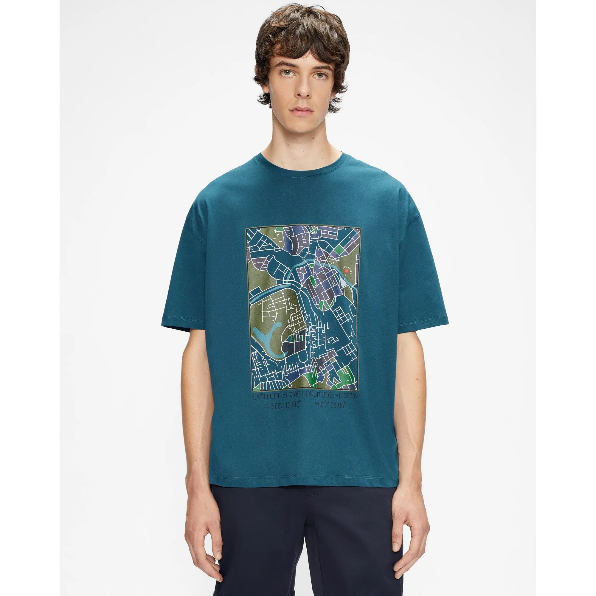 Men Mmb-Brektru-Ss Graphic T-Shirt - Teal-Blue