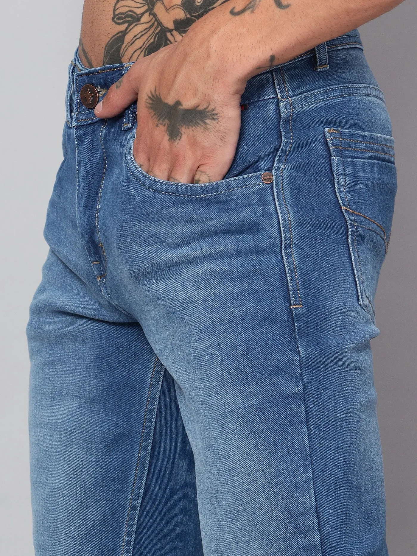 Men's Ultra Narrow fit Medium Fade Medium Blue  Jeans