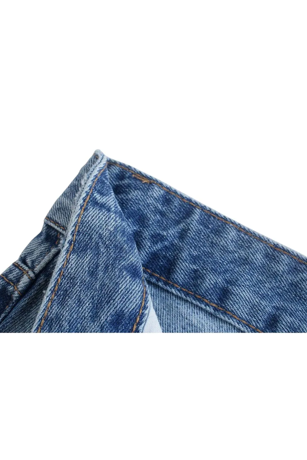 ‘Olesya’ High-Waisted Ripped Straight-Leg Jeans