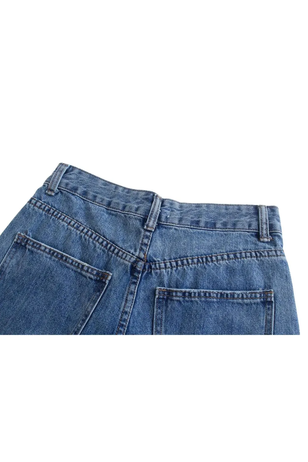 ‘Olesya’ High-Waisted Ripped Straight-Leg Jeans