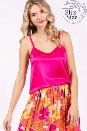 Plus Satin Tank Top