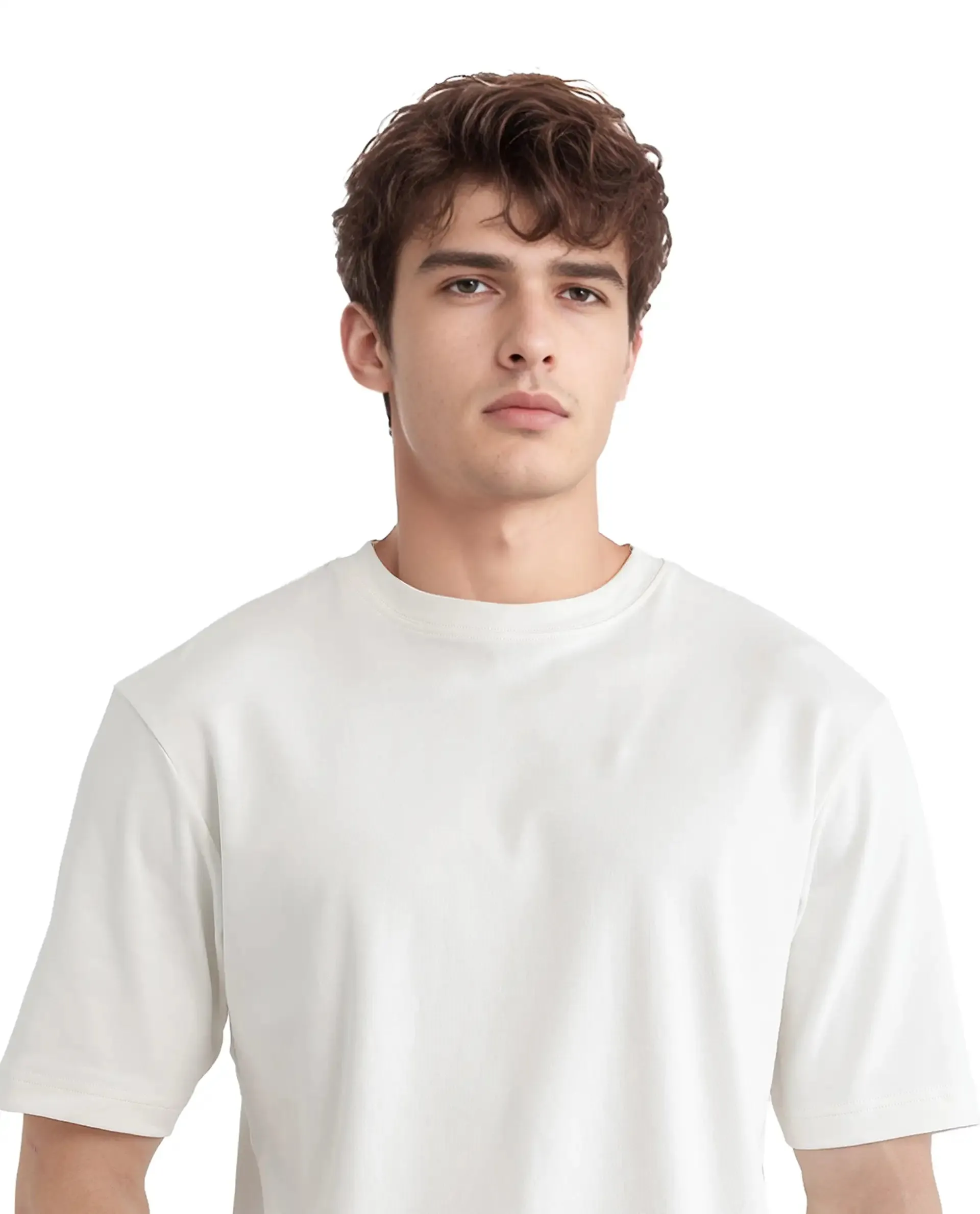 Rare Rabbit Men Jino Off White Cotton Fabric Short Sleeve Crew Neck Qlo Fit Graphic Print T-Shirt