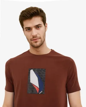 Rare Rabbit Men Well Rust Cotton Lycra Fabric Short Sleeve Crew Neck Regular Fit Graphic Chest Print T-Shirt