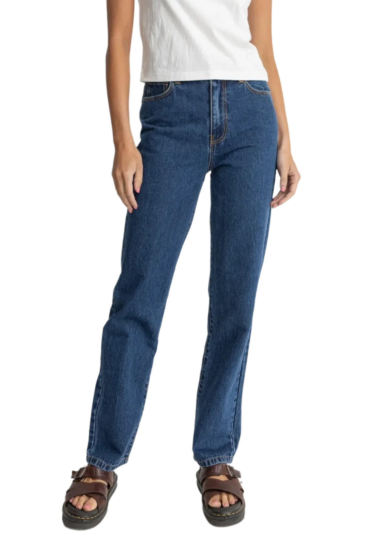 RHYTHM Dakota Straight Leg Jean Pants Dark Wash