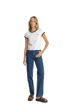 RHYTHM Dakota Straight Leg Jean Pants Dark Wash