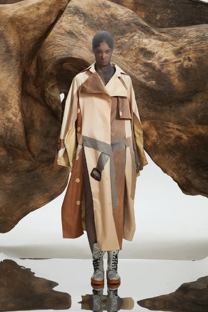 Split Oversized Repeated Trench Coat