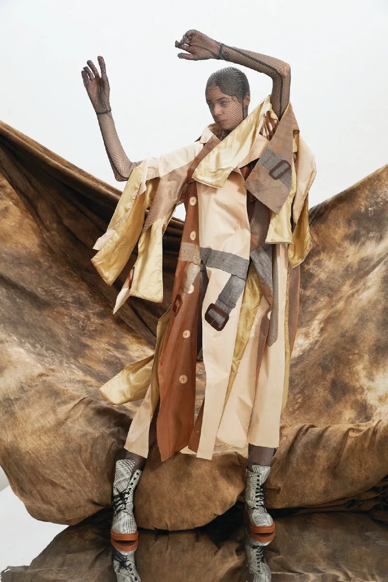 Split Oversized Repeated Trench Coat